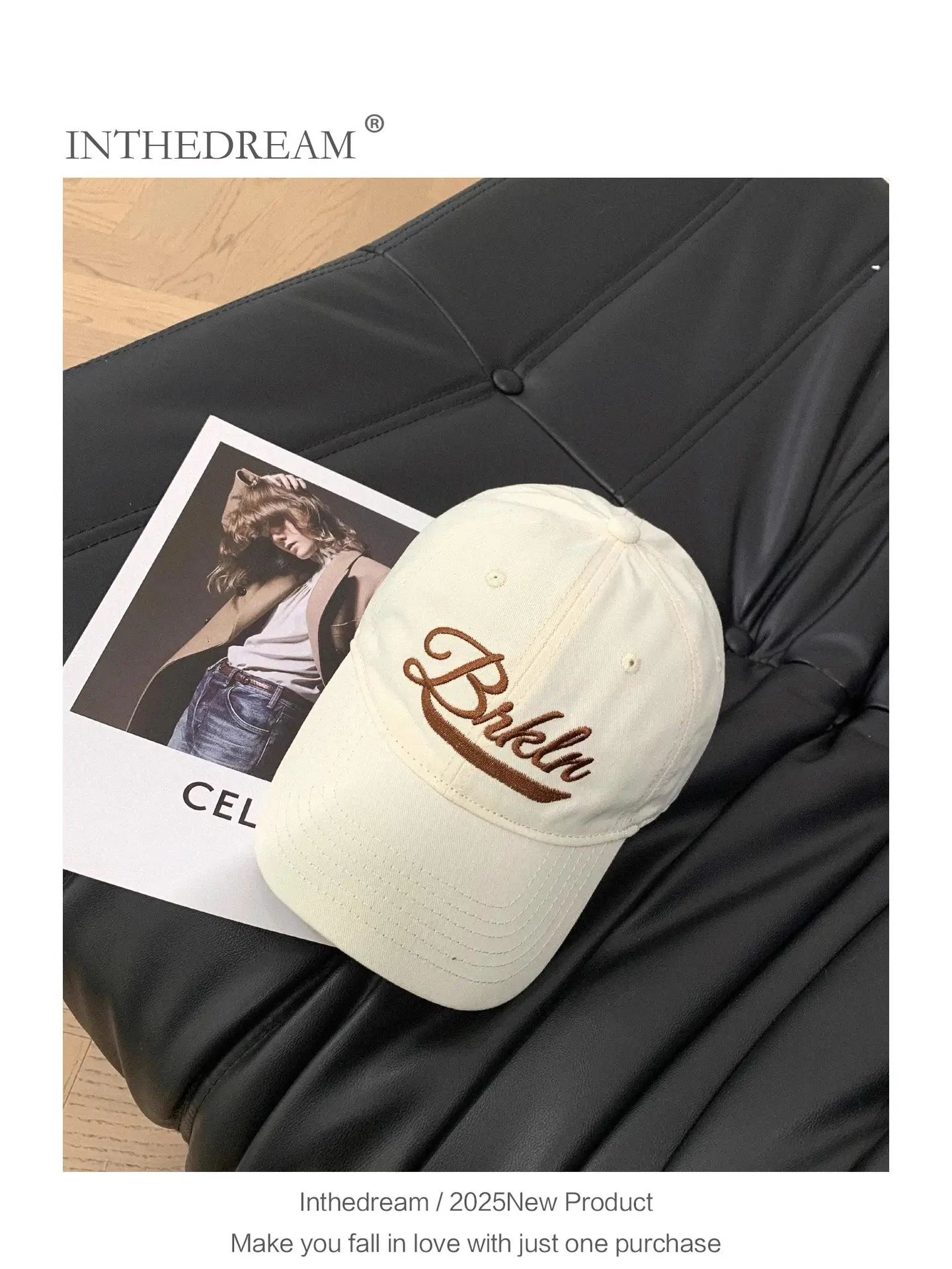 Women Embroidered Baseball Cap Brown 2025 Spring Summer — feature 9