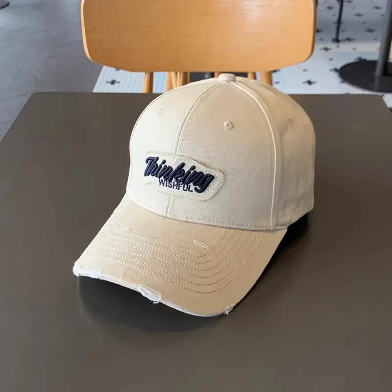 Korean Style Embroidered Cap Women Distressed Baseball Cap — feature 11