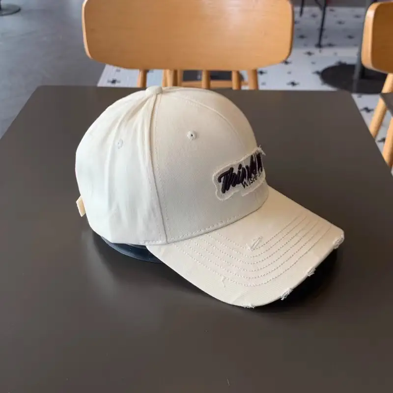 Korean Style Embroidered Cap Women Distressed Baseball Cap — feature 5