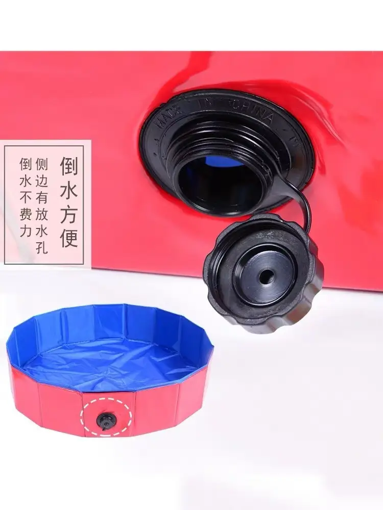 Foldable Pet Bathtub Blue Waterproof Mobile Pool — feature 8