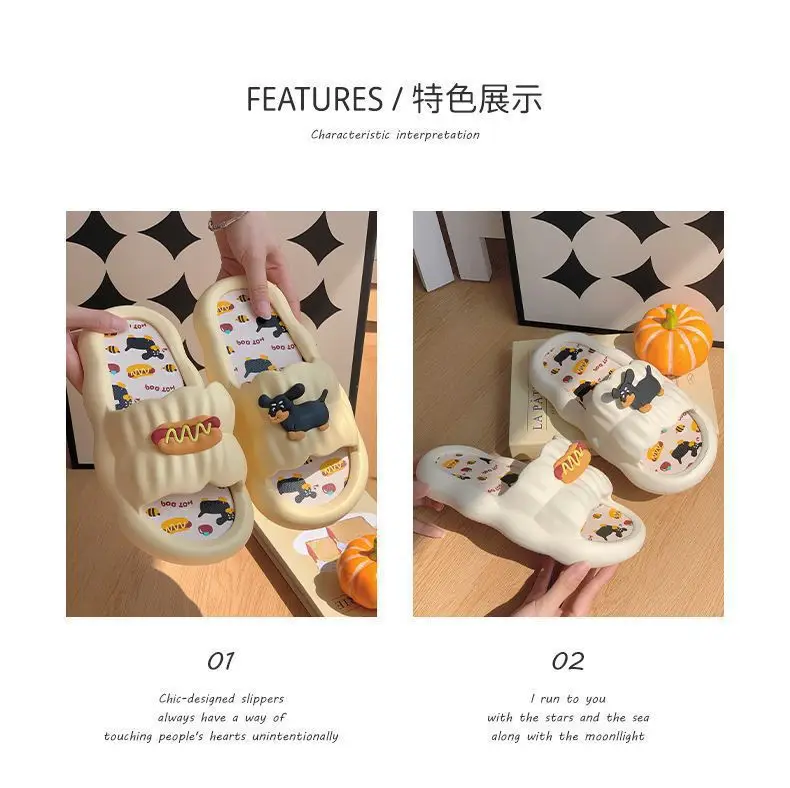 Women Cartoon Hot Dog Slip-On Slippers Summer — feature 3