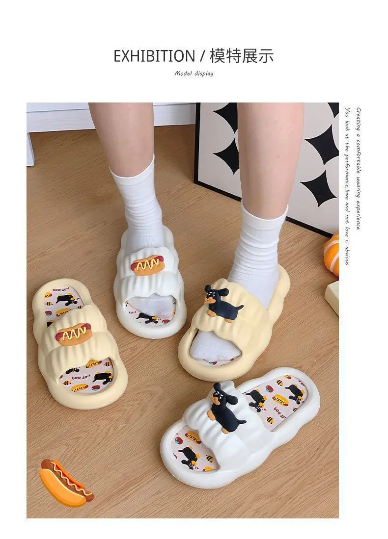 Women Cartoon Hot Dog Slip-On Slippers Summer — feature 4
