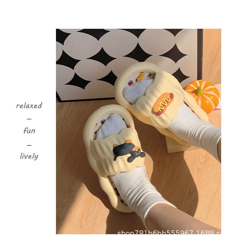 Women Cartoon Hot Dog Slip-On Slippers Summer — feature 5