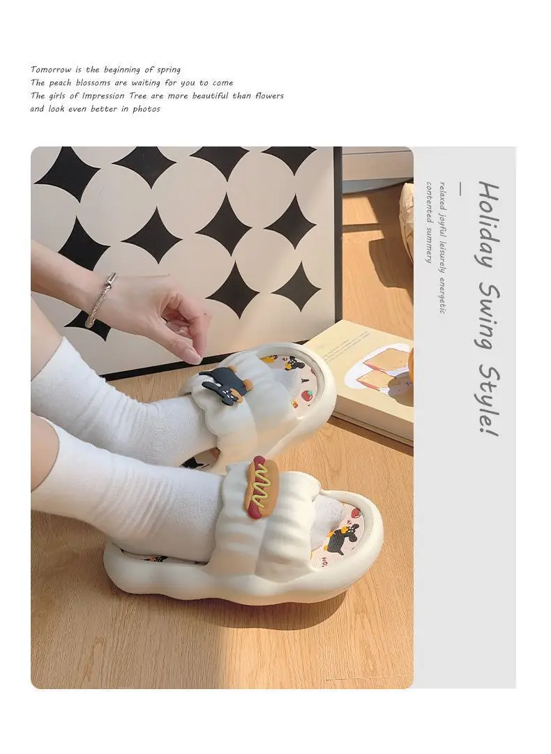 Women Cartoon Hot Dog Slip-On Slippers Summer — feature 6