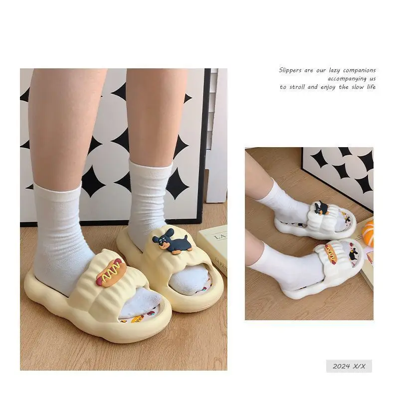 Women Cartoon Hot Dog Slip-On Slippers Summer — feature 8