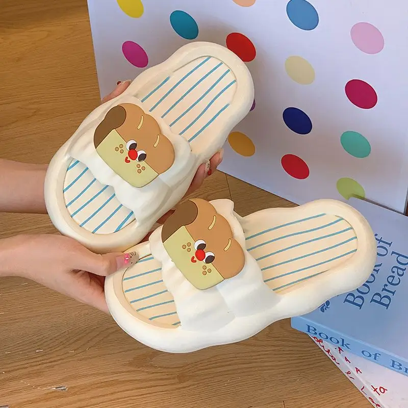 Women Cartoon Hot Dog Slip-On Slippers Summer