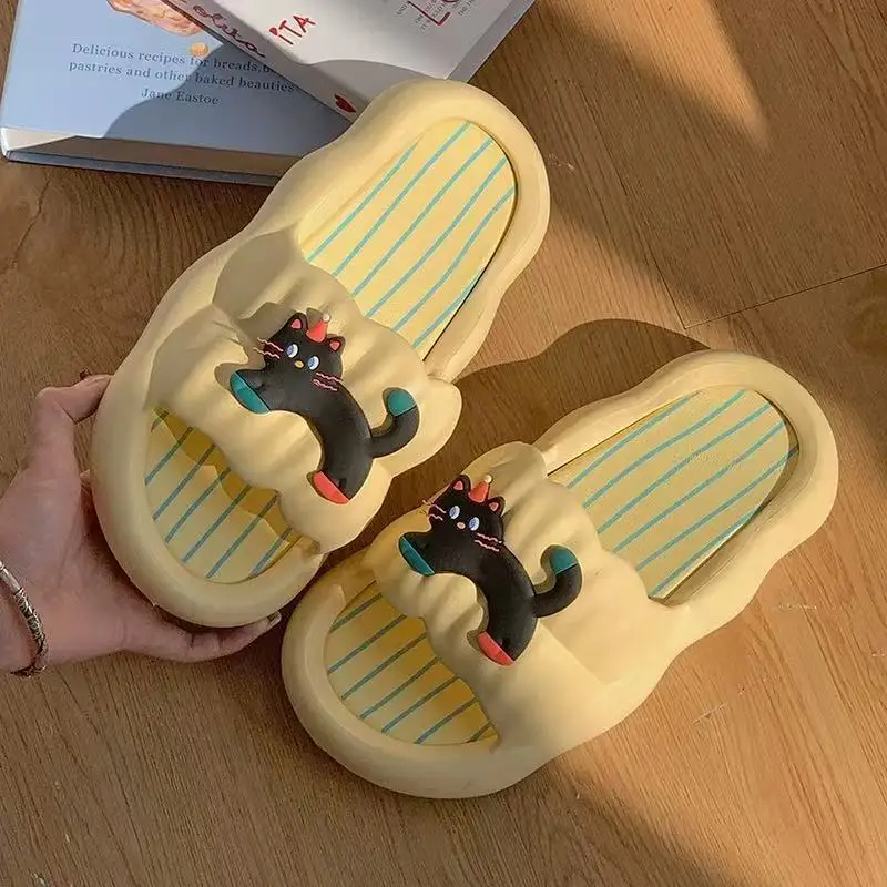 Women Cartoon Hot Dog Slip-On Slippers Summer