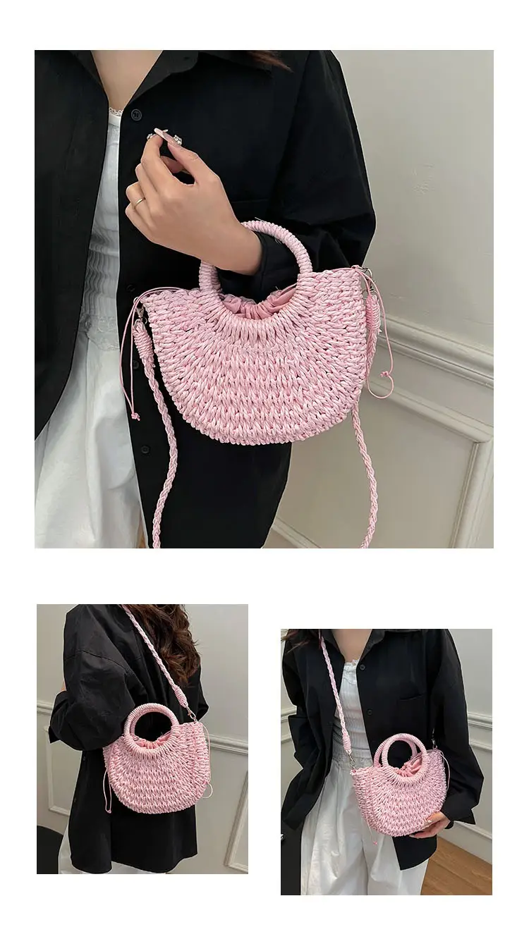 Straw Handbag for Women, Beige, Casual, Shoulder Bag — feature 4