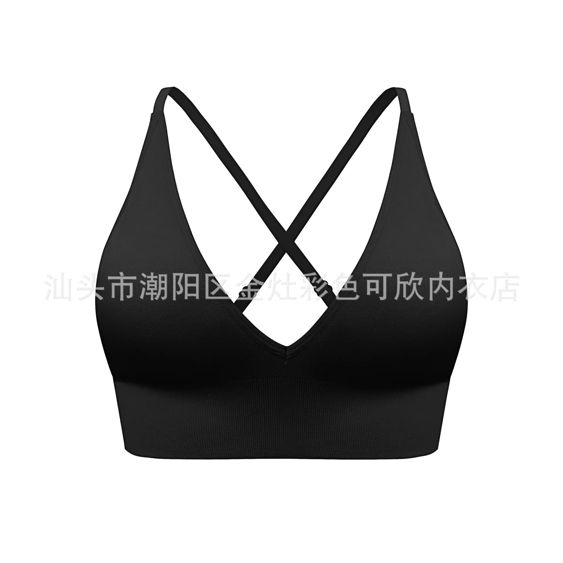 Black Cross Back Cup Wireless Bra Sleep Seamless - Image 8