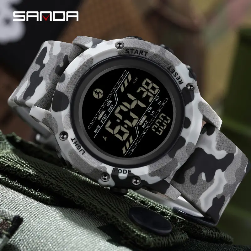 Sanda Digital Camouflage Watch for Men Women - Image 8