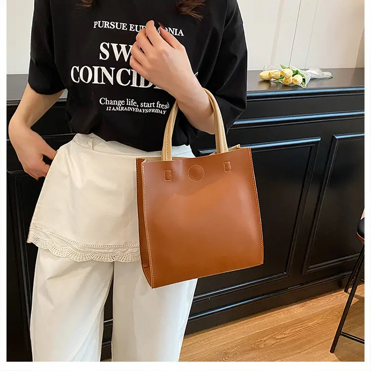 White Satchel Tote Bag with Magnetic Buckle for Women — feature 16