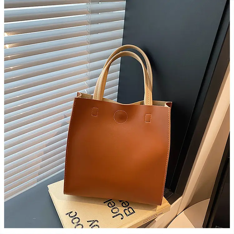 White Satchel Tote Bag with Magnetic Buckle for Women — feature 21