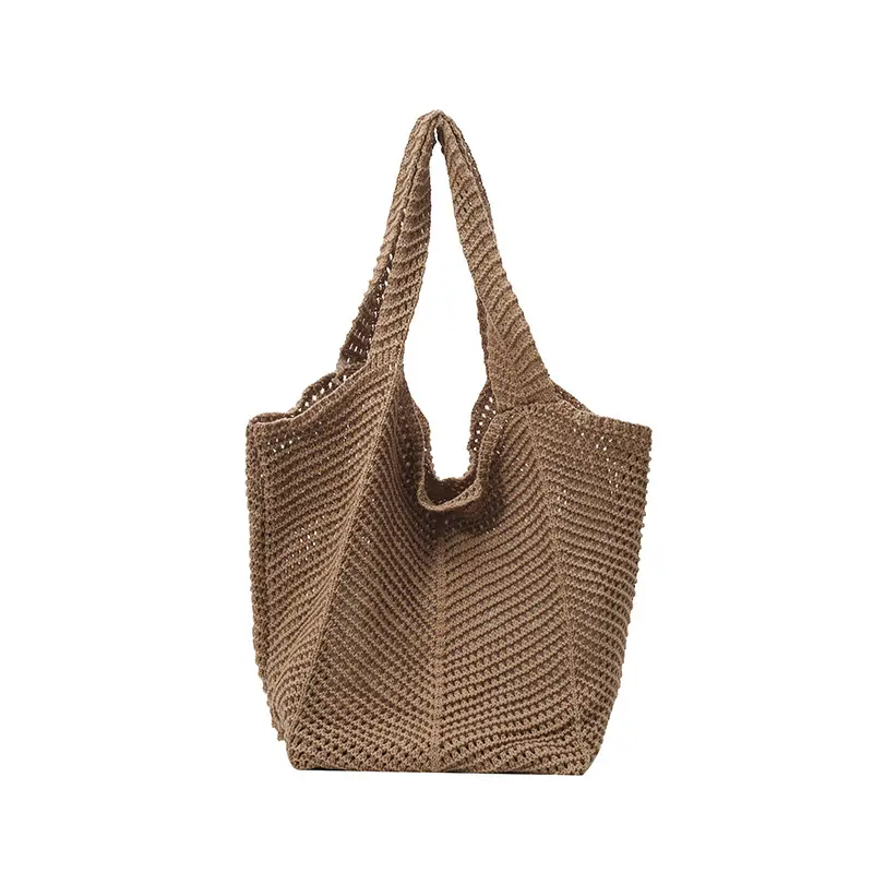 Wool Knitted Cut Out Tote Bag for Women - Image 7