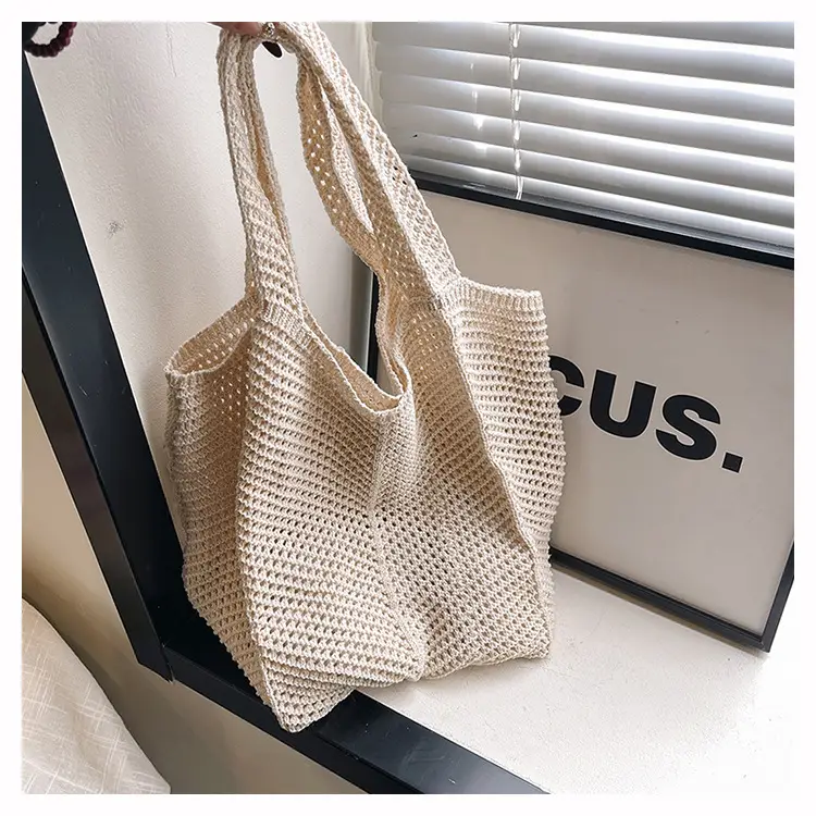 Wool Knitted Cut Out Tote Bag for Women — feature 25