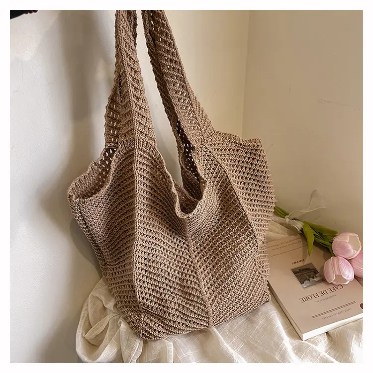 Wool Knitted Cut Out Tote Bag for Women — feature 26