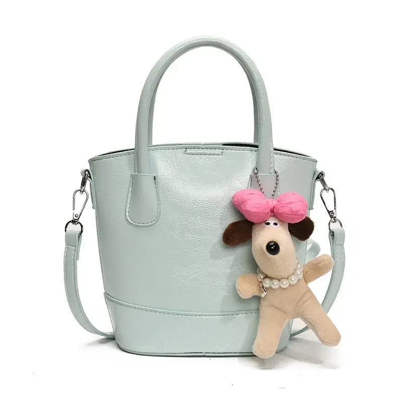 Women's Korean Style Bucket Bag with Cute Doll Decor - Image 9