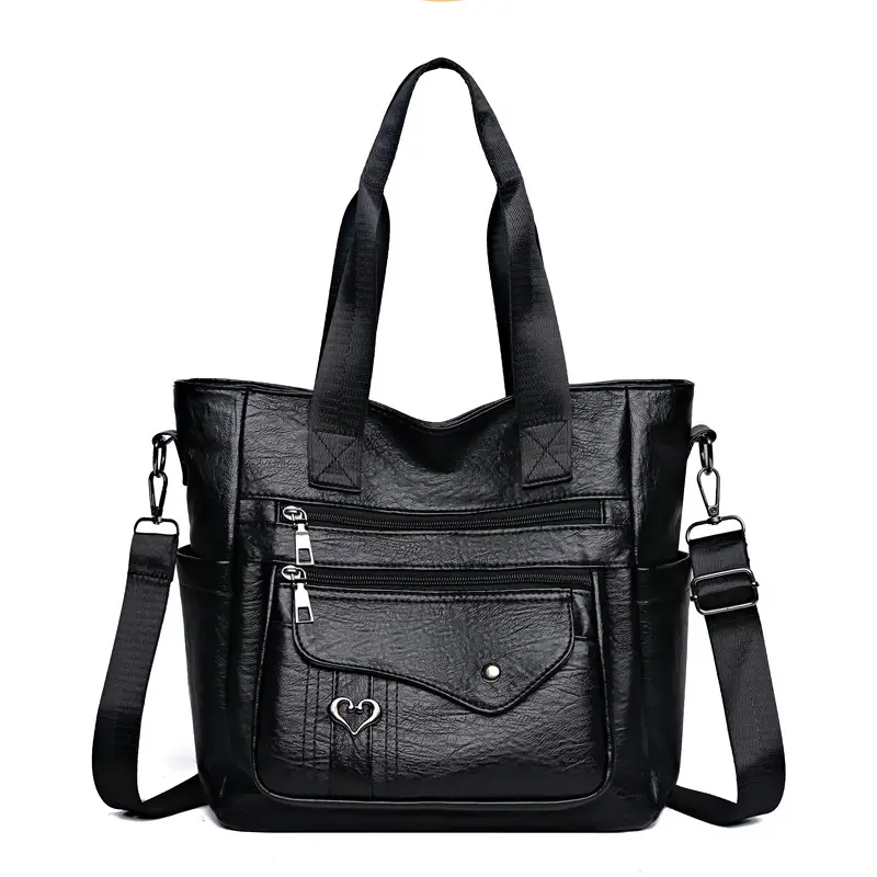 Retro Women's Leather Shoulder Bag Large Capacity Brown - Image 9