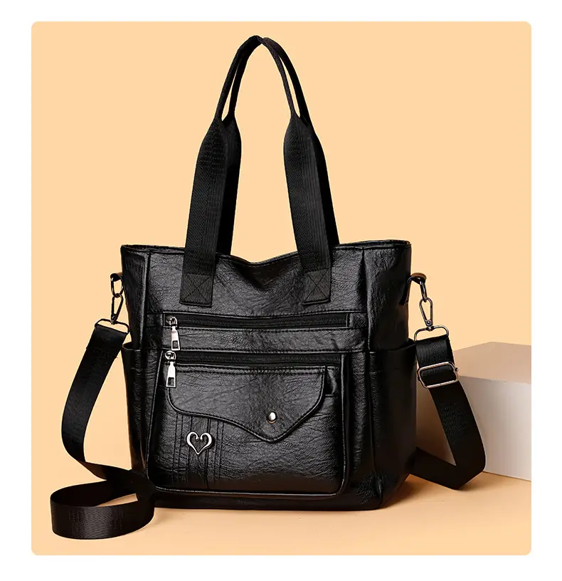 Retro Women's Leather Shoulder Bag Large Capacity Brown — feature 11
