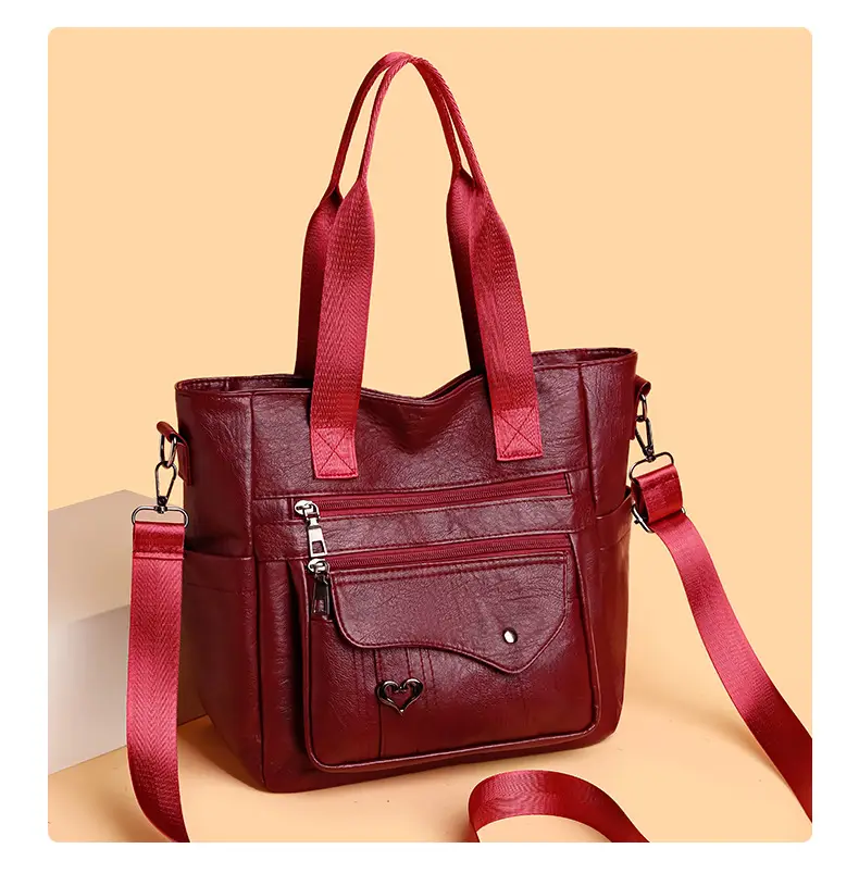 Retro Women's Leather Shoulder Bag Large Capacity Brown — feature 12
