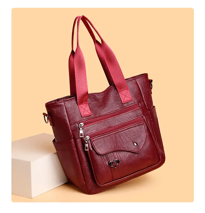 Retro Women's Leather Shoulder Bag Large Capacity Brown — feature 16