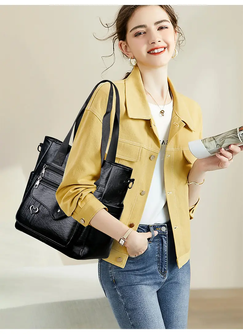 Retro Women's Leather Shoulder Bag Large Capacity Brown — feature 20