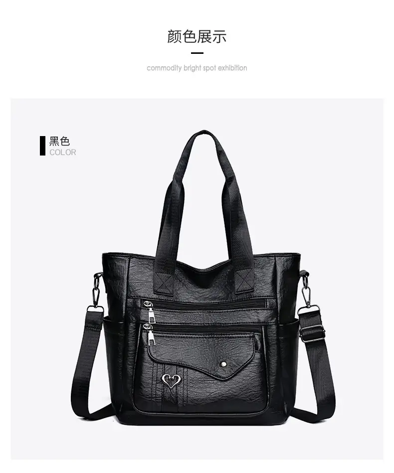 Retro Women's Leather Shoulder Bag Large Capacity Brown — feature 23