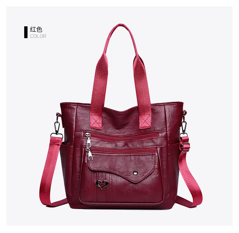 Retro Women's Leather Shoulder Bag Large Capacity Brown — feature 24