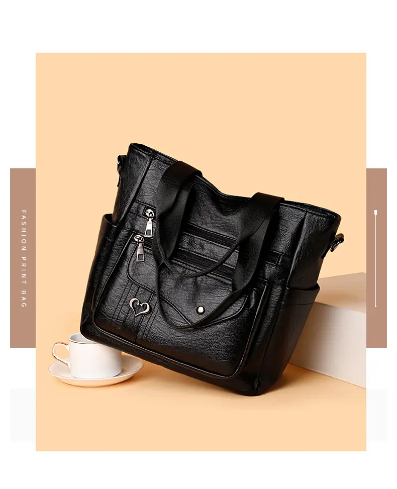Retro Women's Leather Shoulder Bag Large Capacity Brown — feature 3