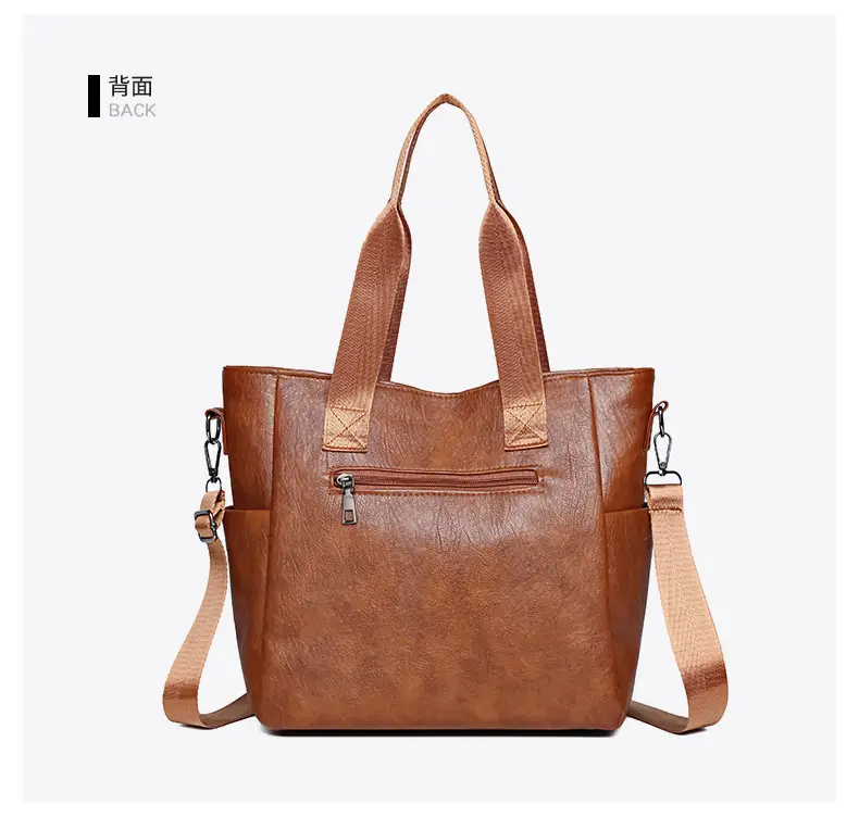 Retro Women's Leather Shoulder Bag Large Capacity Brown — feature 30