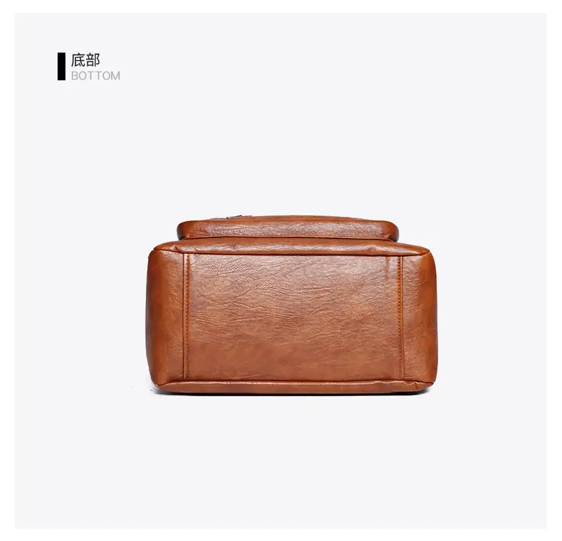 Retro Women's Leather Shoulder Bag Large Capacity Brown — feature 31