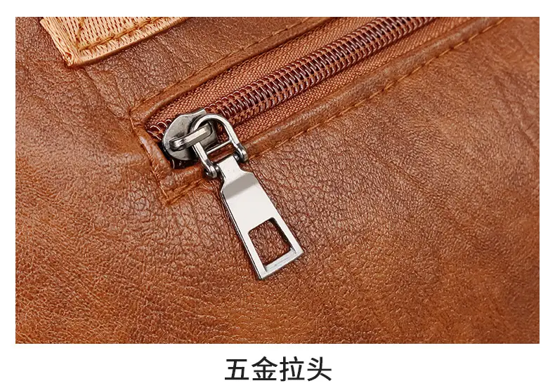 Retro Women's Leather Shoulder Bag Large Capacity Brown — feature 33
