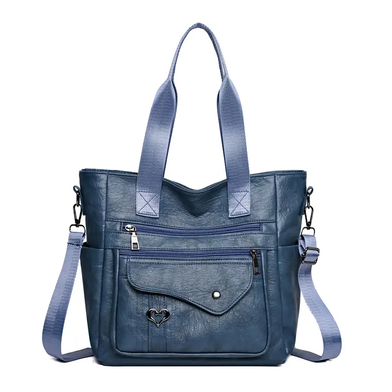 Retro Women's Leather Shoulder Bag Large Capacity Brown - Image 2
