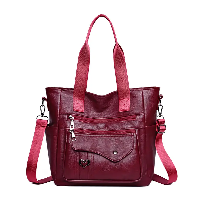 Retro Women's Leather Shoulder Bag Large Capacity Brown - Image 4