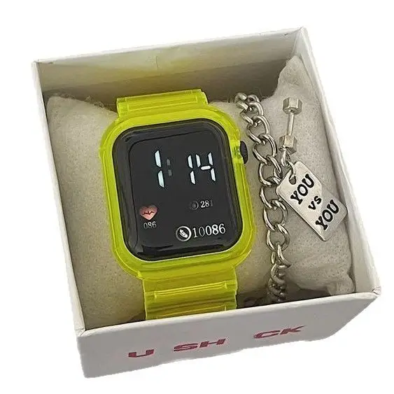Transparent Digital Watch for Women Blue Unicorn Design