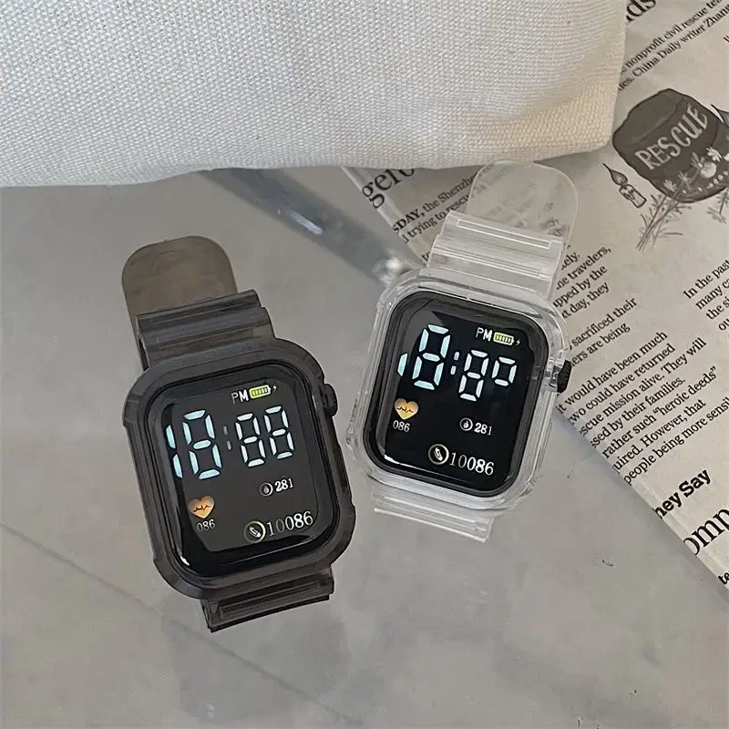 Transparent Digital Watch for Women Blue Unicorn Design — feature 1