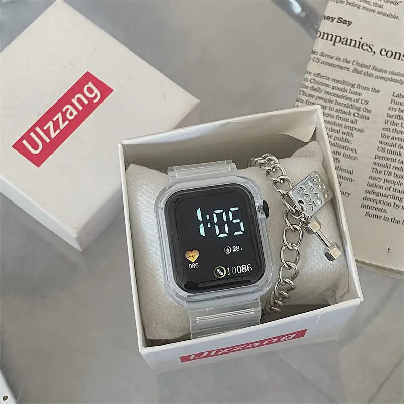 Transparent Digital Watch for Women Blue Unicorn Design — feature 2