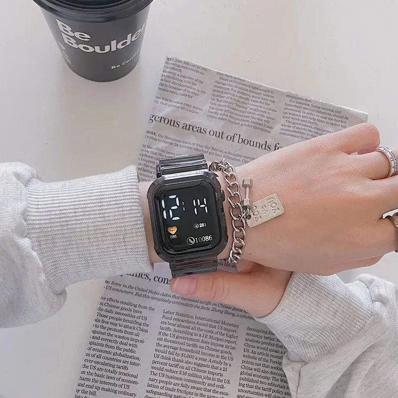 Transparent Digital Watch for Women Blue Unicorn Design — feature 3