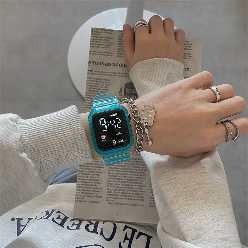 Transparent Digital Watch for Women Blue Unicorn Design — feature 6