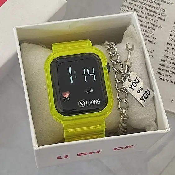 Transparent Digital Watch for Women Blue Unicorn Design — feature 9