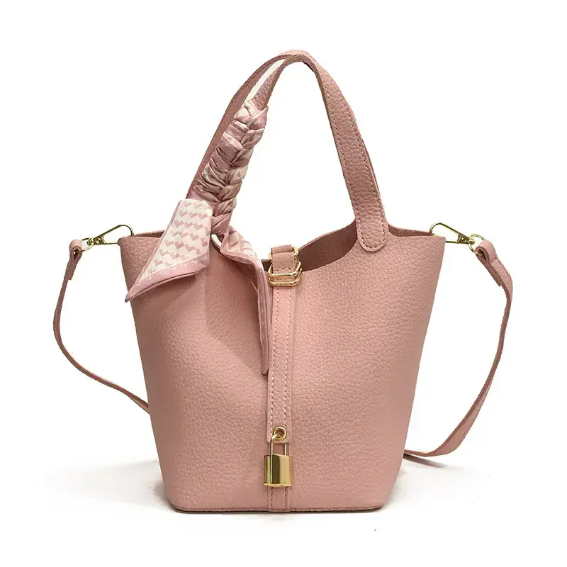 Korean Style Brown Leather Bucket Bag 2025 New - Image 14