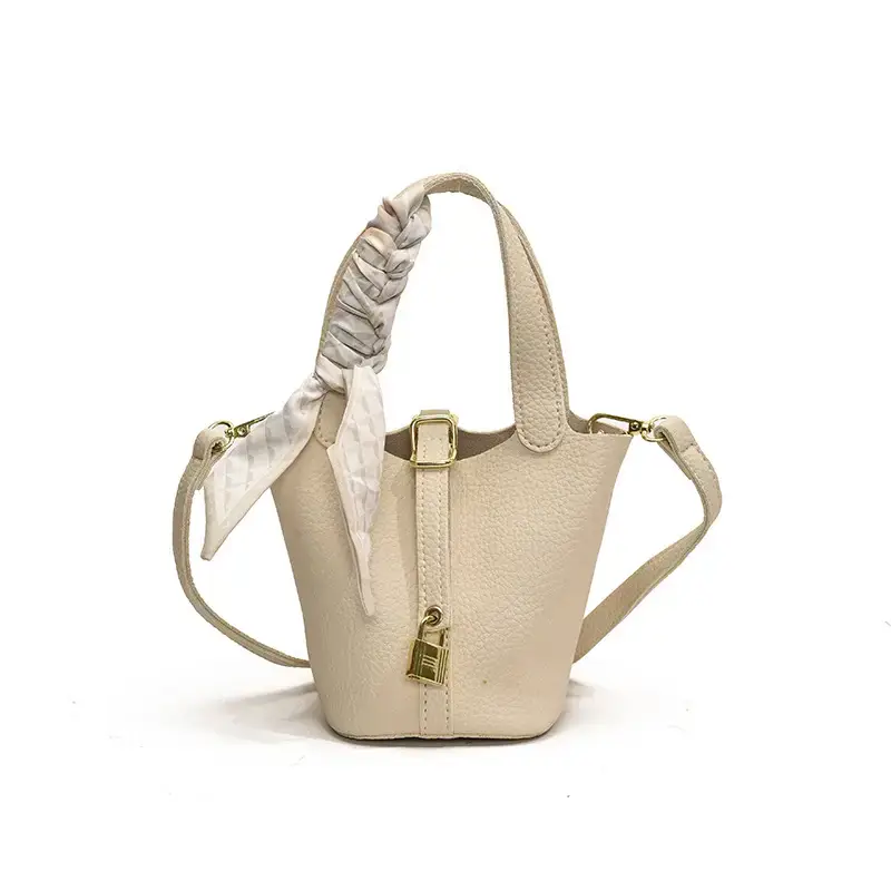 Korean Style Brown Leather Bucket Bag 2025 New - Image 5