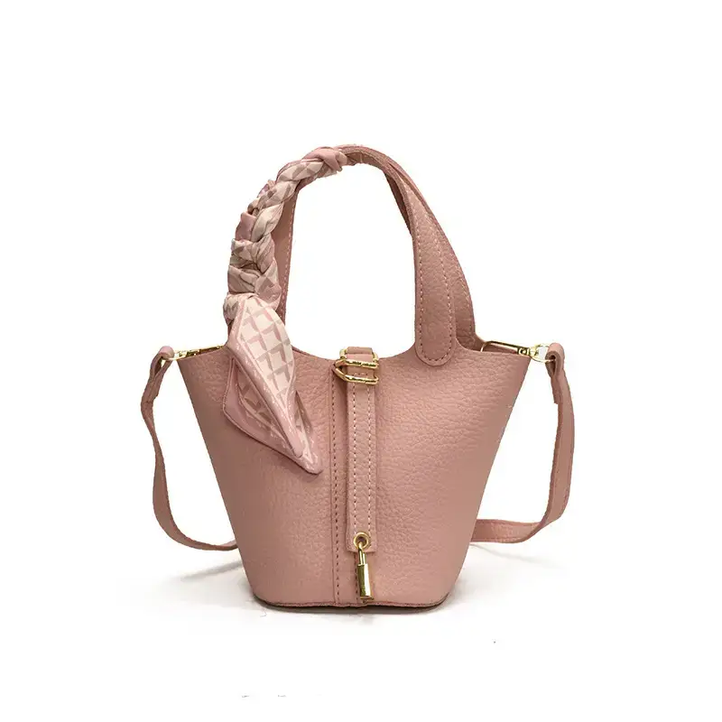Korean Style Brown Leather Bucket Bag 2025 New - Image 7