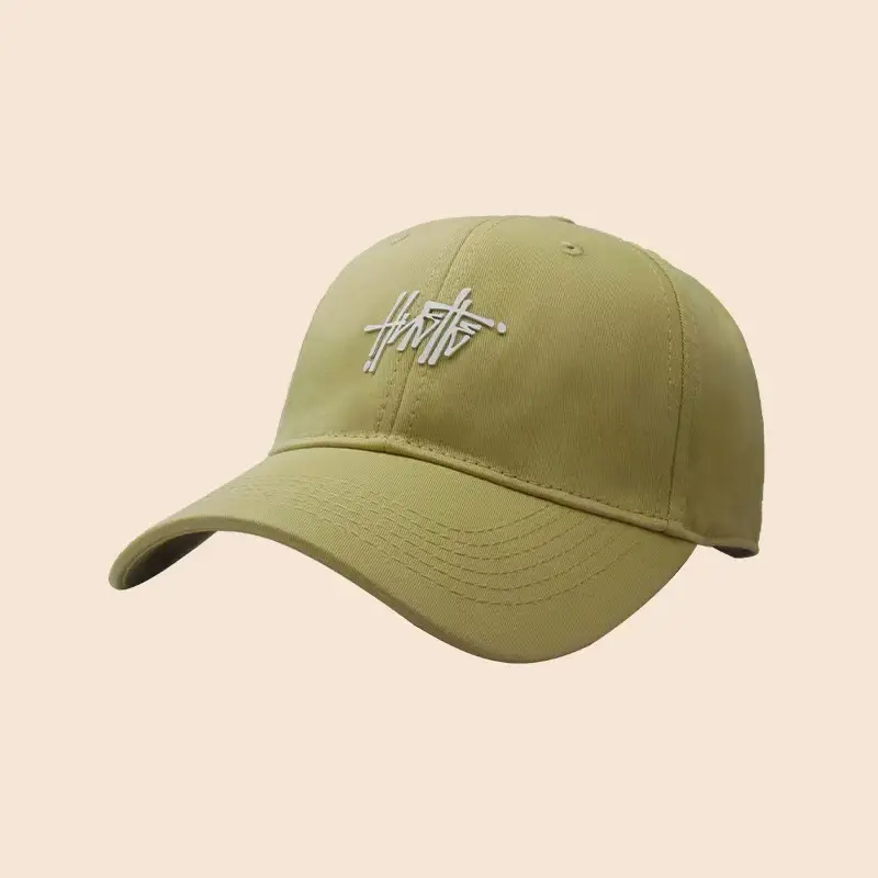 Men's Light Green Korean Style Baseball Cap with Embroidery - Image 2