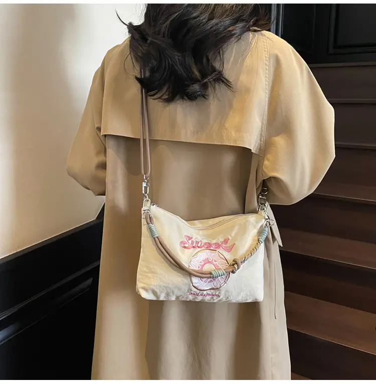 Sweet Donut Embroidered Crossbody Bag Black — feature 12