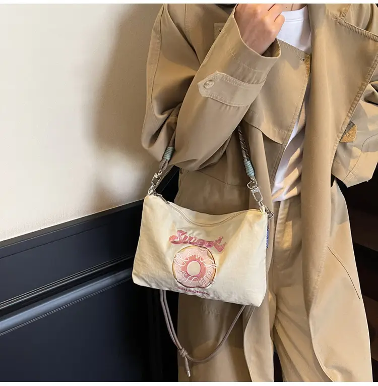 Sweet Donut Embroidered Crossbody Bag Black — feature 14