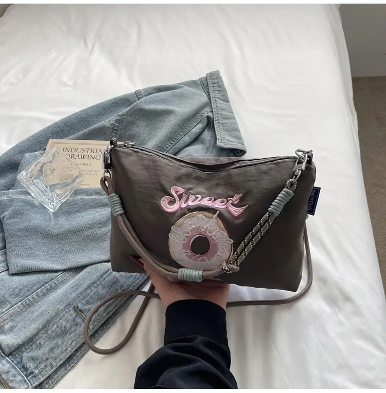 Sweet Donut Embroidered Crossbody Bag Black — feature 22