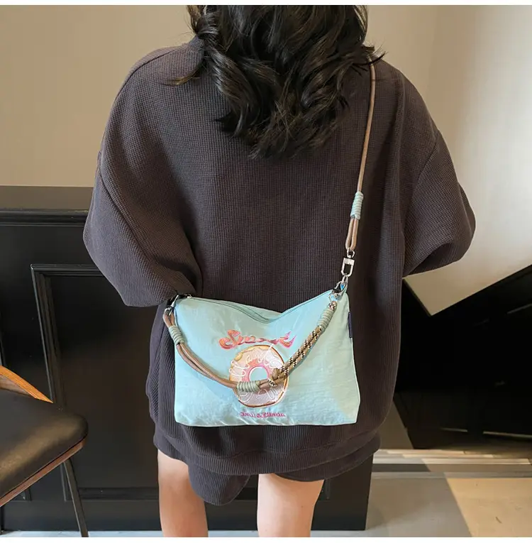 Sweet Donut Embroidered Crossbody Bag Black — feature 24