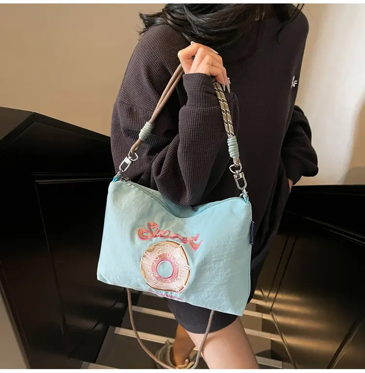 Sweet Donut Embroidered Crossbody Bag Black — feature 25