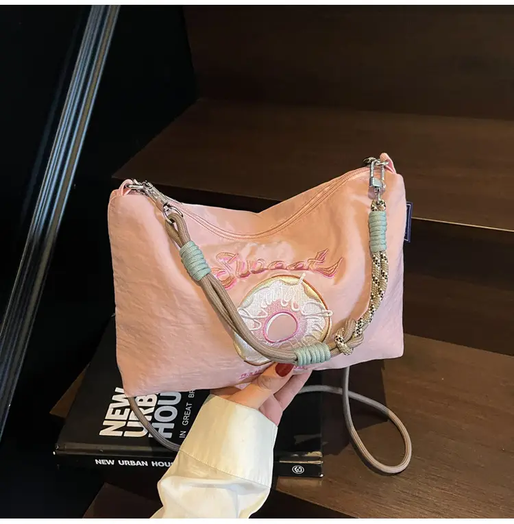 Sweet Donut Embroidered Crossbody Bag Black — feature 26