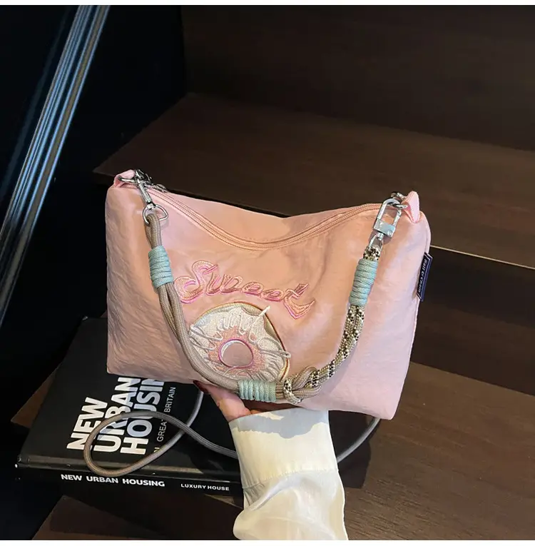 Sweet Donut Embroidered Crossbody Bag Black — feature 27